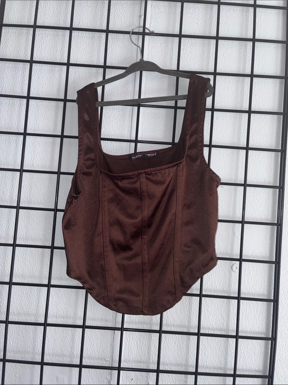 Almost Famous Chocolate Brown Square-Neck Camisole
